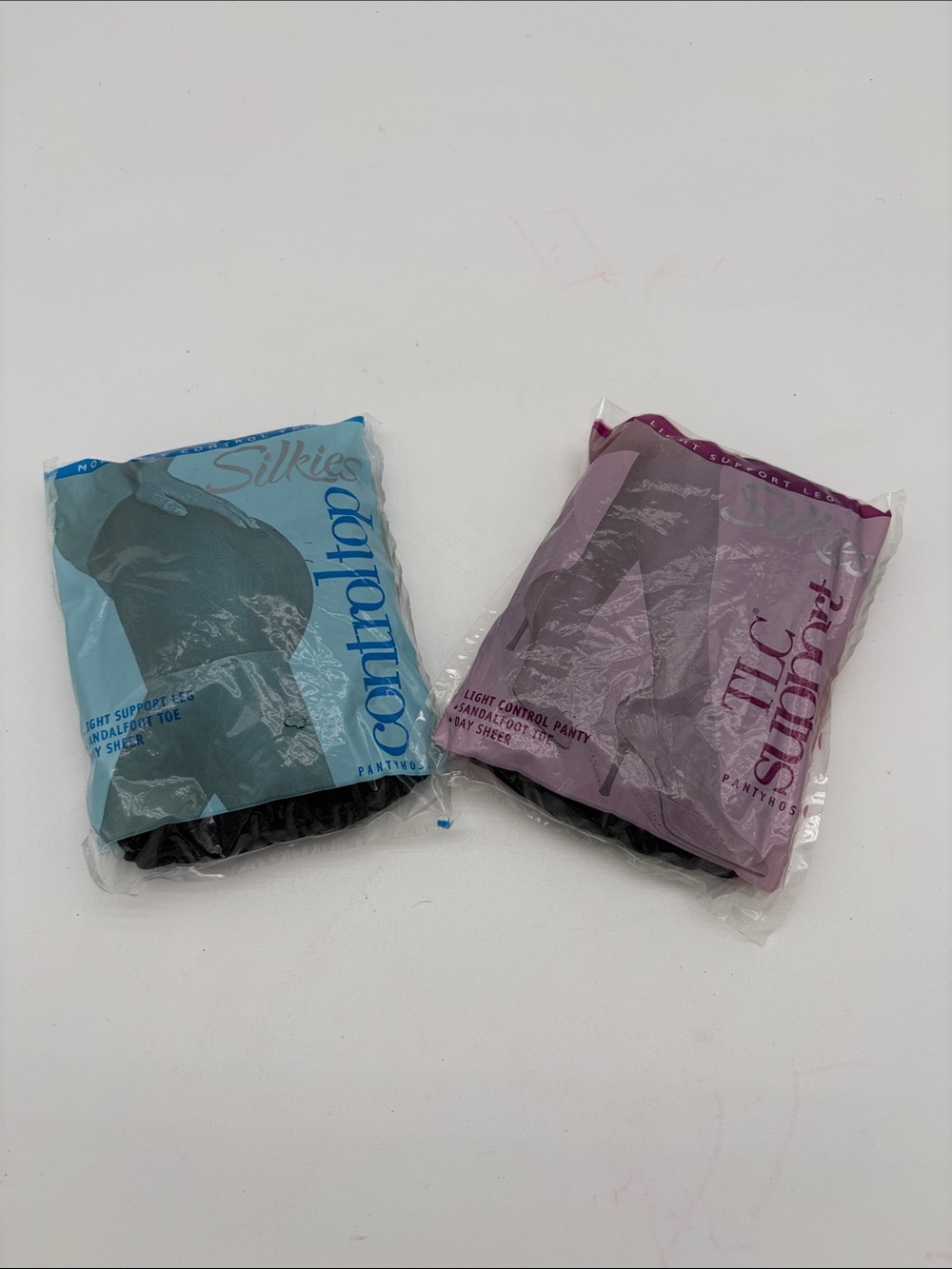 Lot of 2 Vintage Deadstock Silkies Black Pantyhose Plus Size XXL